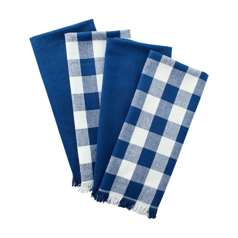 DII Assorted Heavyweight Fringed Dishtowel (Set of 4)