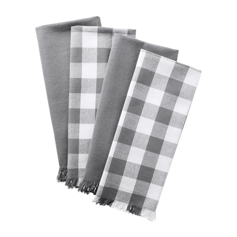 DII Assorted Heavyweight Fringed Dishtowel (Set of 4)
