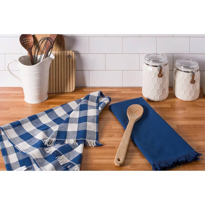DII Assorted Heavyweight Fringed Dishtowel (Set of 4)