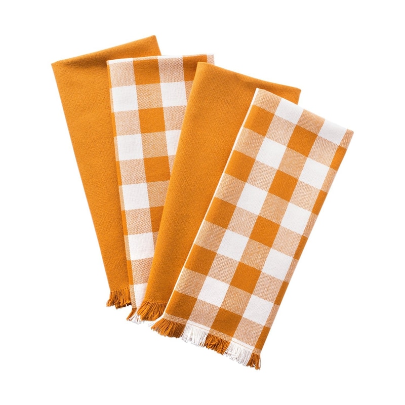 DII Assorted Heavyweight Fringed Dishtowel (Set of 4)