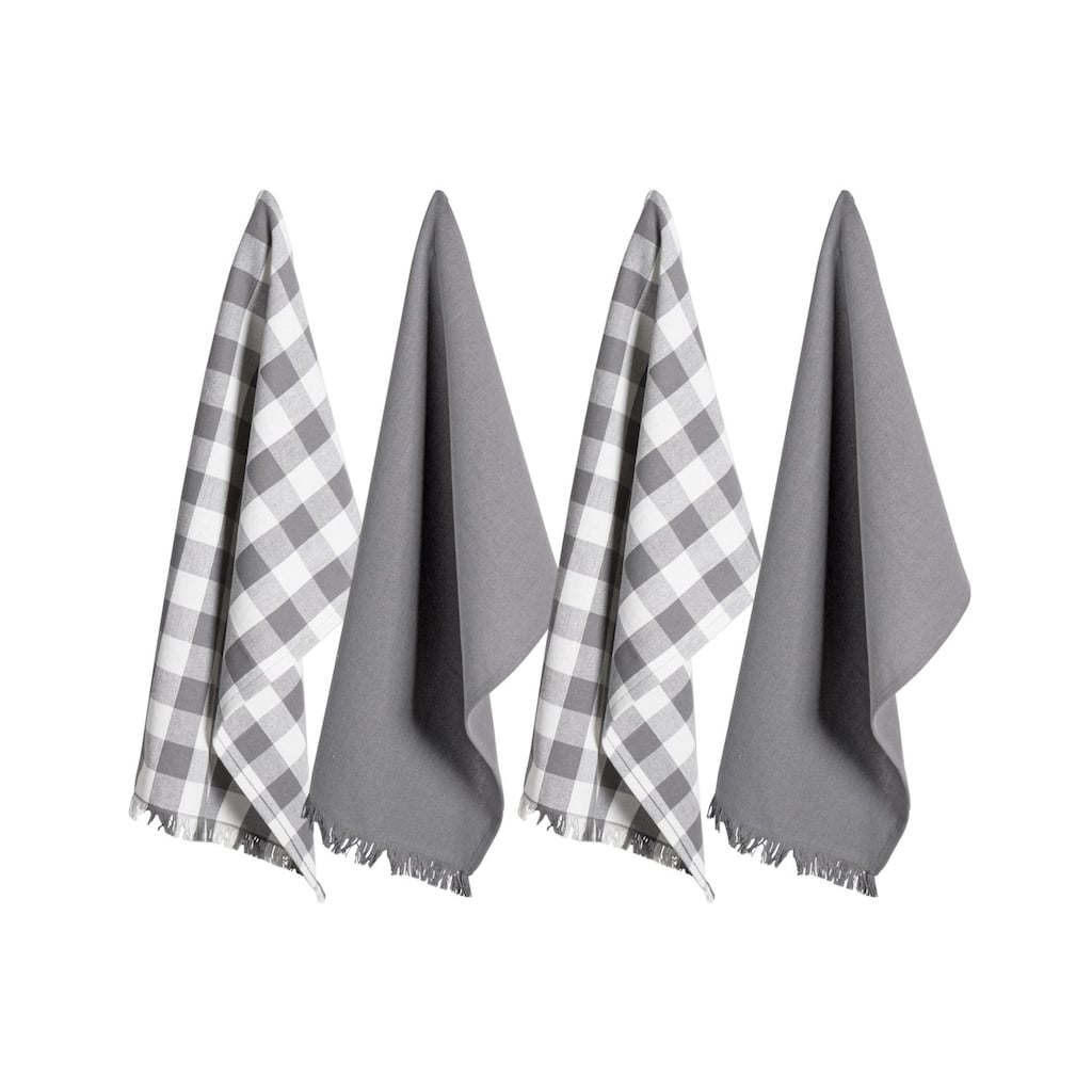 DII Assorted Heavyweight Fringed Dishtowel (Set of 4)
