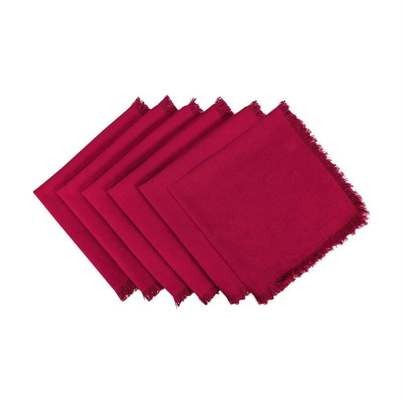 DII Heavyweight Fringed Napkin (Set of 6) - Wine - Solid