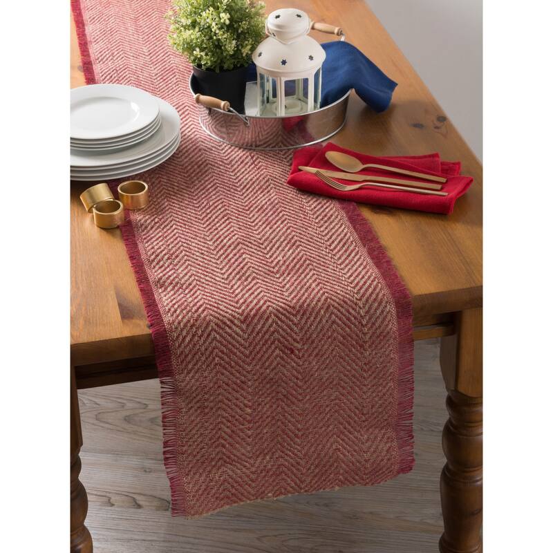 DII Chevron Burlap Table Runner
