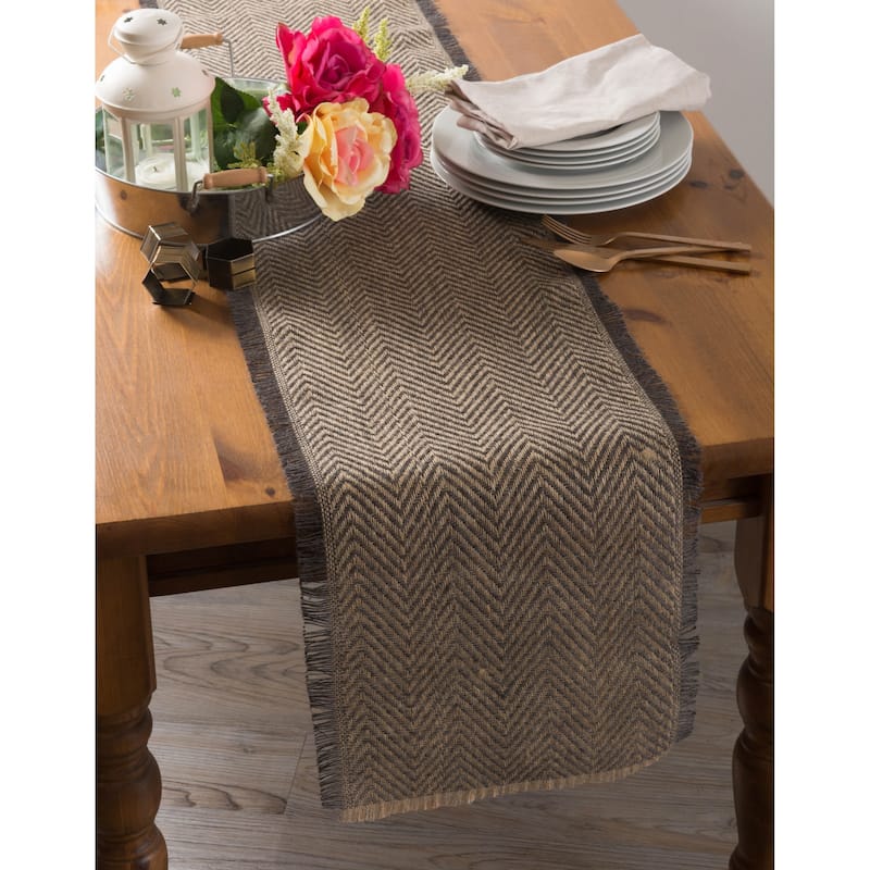 DII Chevron Burlap Table Runner