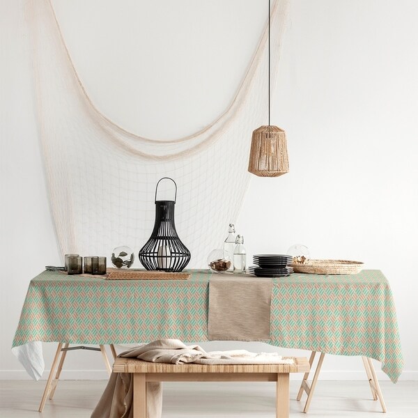 Full Color Stripe Diamonds Rectangle Tablecloth - 58 x 102