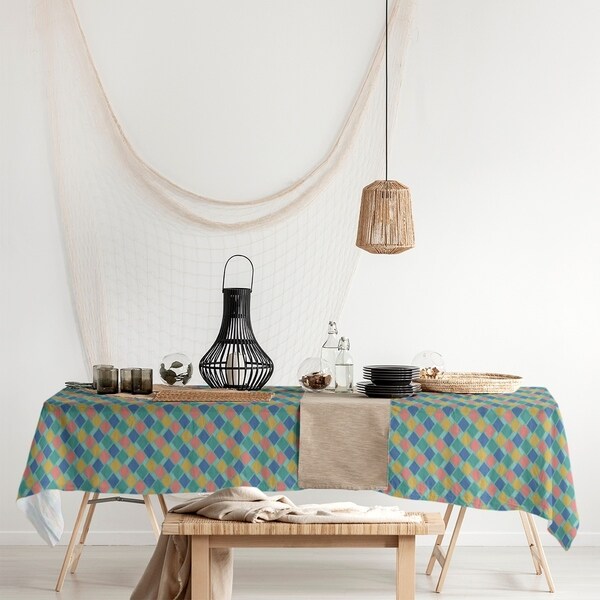 Retro Diamonds Rectangle Tablecloth - 58 x 102