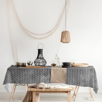 Herringbone Pattern Rectangle Tablecloth - 58 x 102