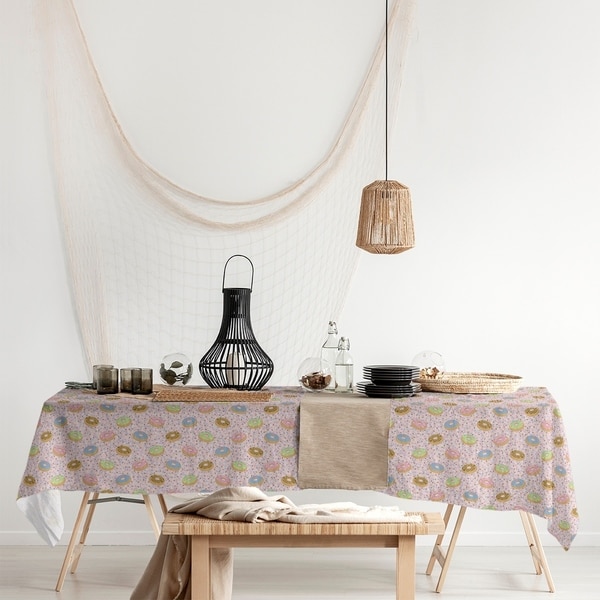 Donuts Pattern Rectangle Tablecloth - 58 x 102