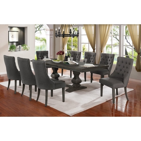 rolf 9 piece extendable dining set canora grey