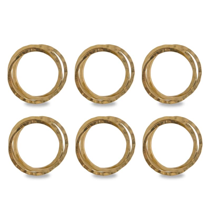 DII Metallic Intertwined Napkin Ring (Set of 6) - Gold
