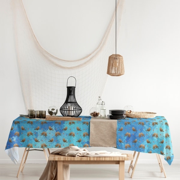 Sea Otters Pattern Rectangle Tablecloth - 58 x 102