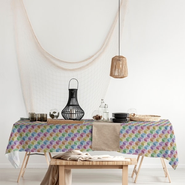 Rainbow Cube Pattern Rectangle Tablecloth - 58 x 102. Opens flyout.