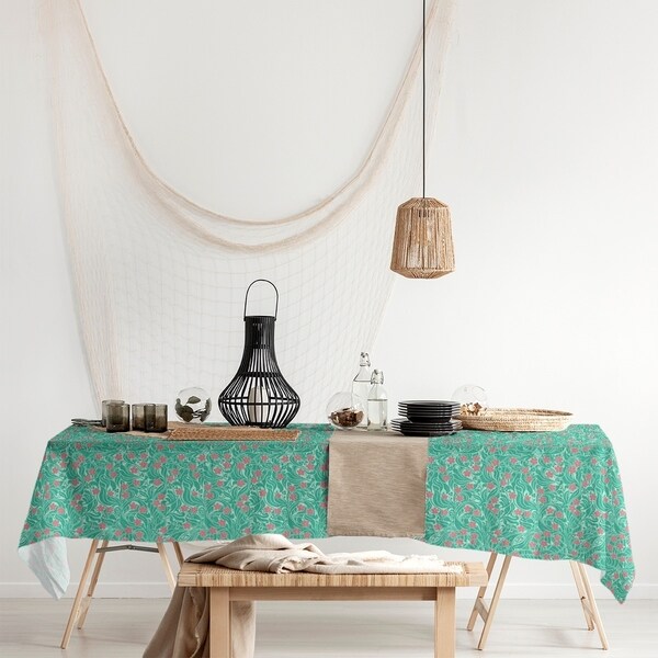 Swirly Floral Pattern Rectangle Tablecloth - 58 x 102. Opens flyout.