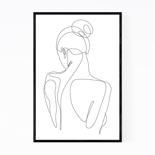 minimal line drawing of woman's body