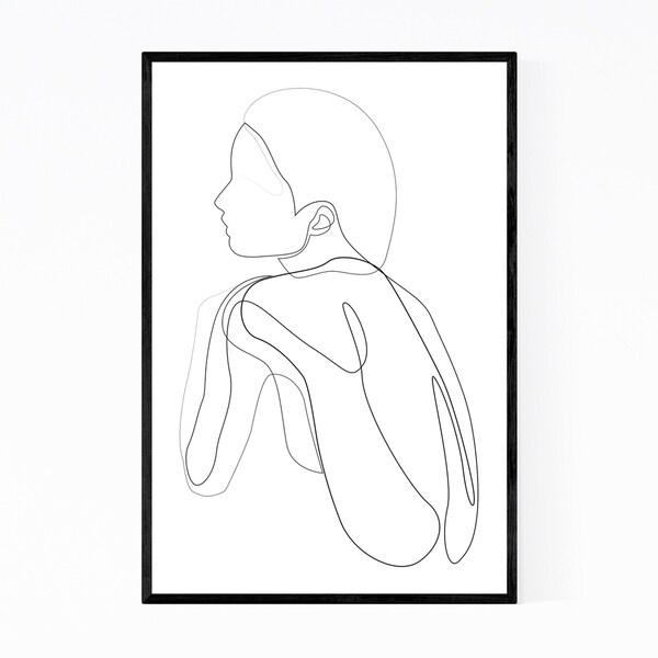 Noir Gallery Feminine Minimal Line Drawing Framed Art Print