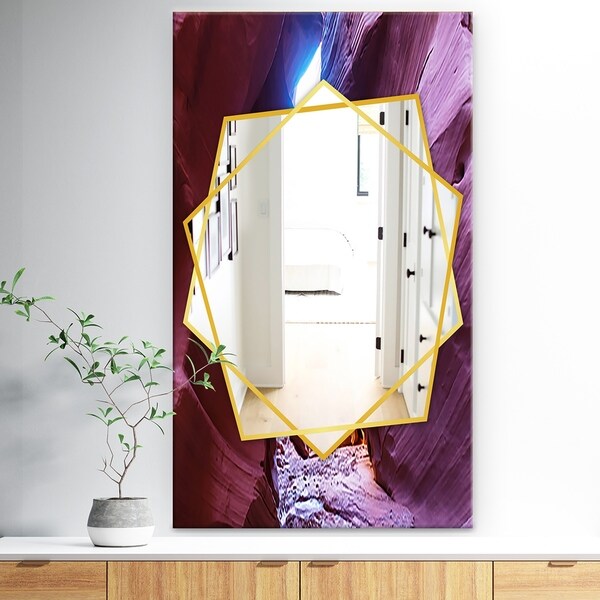 Designart 'Slot Canyon In The Upper Antelope' Traditional Mirror - Wall Mirror - Brown