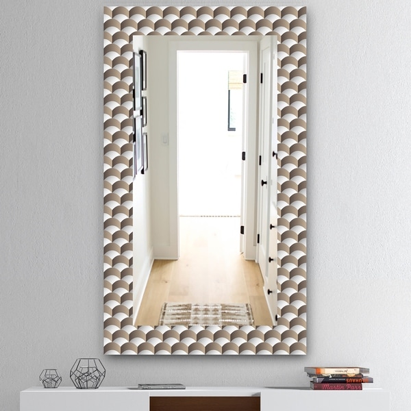 Designart 'Scandinavian 7' Mid-Century Mirror - Wall Mirror - Brown