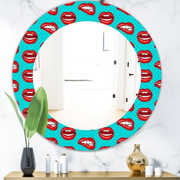 Designart 'Hot Lips' Modern Mirror - Oval or Round Wall Mirror