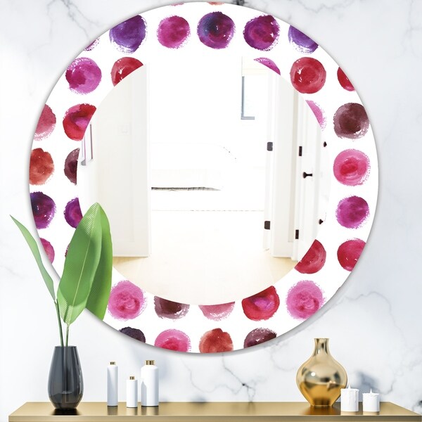 Designart 'Circular Dance 4' Modern Mirror - Oval or Round Wall Mirror - White