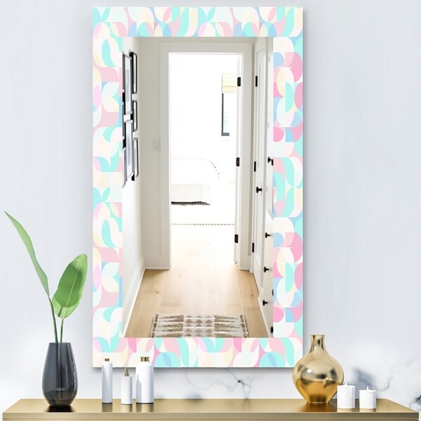 Designart 'Pastel Dreams 2' Modern Mirror - Vanity Mirror - Blue