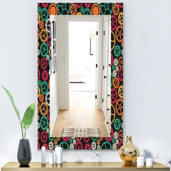 Designart 'Obsidian Impressions 3' Modern Mirror - Vanity Mirror - Black