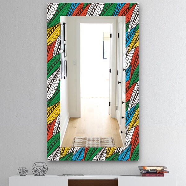 Designart '0' Mid-Century Mirror - Wall Mirror - Multi