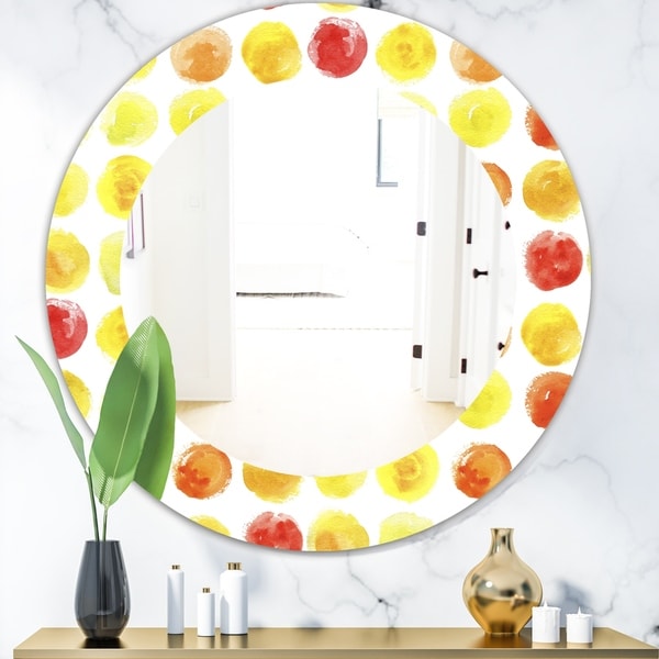 Designart 'Circular Dance 3' Modern Mirror - Oval or Round Wall Mirror - Gold