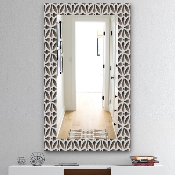 Designart 'Scandinavian 11' Mid-Century Mirror - Wall Mirror - Grey/Silver