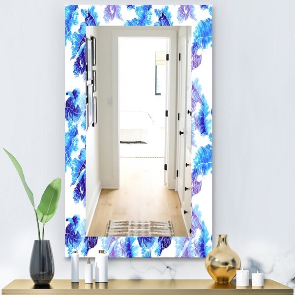 Designart 'Tropical Mood Blue 5' Bohemian and Eclectic Mirror - Vanity Mirror