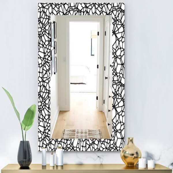Designart 'Abstract Mosaic Pattern' Modern Mirror - Wall Mirror - Black