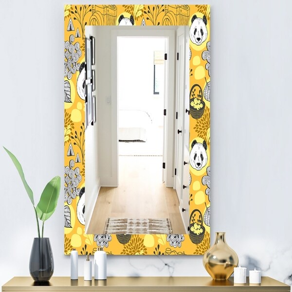 Designart 'Yellow Moods 12' Bohemian and Eclectic Mirror - Modern Wall Mirror - Gold
