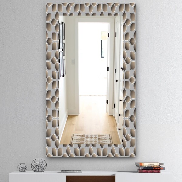 Designart 'Scandinavian 10' Mid-Century Mirror - Wall Mirror - Grey/Silver