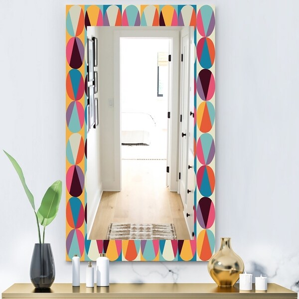 Designart 'Circular Dance 6' Modern Mirror - Vanity Mirror - Blue