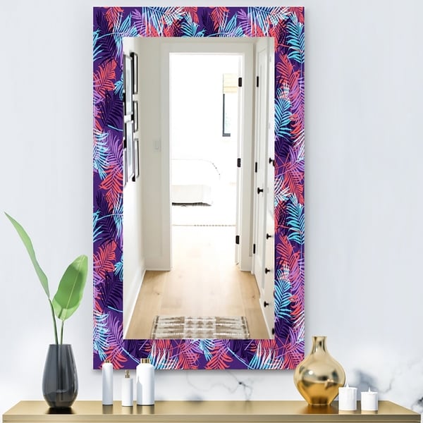 Designart 'Tropical Mood Blue 6' Bohemian and Eclectic Mirror - Wall Mirror