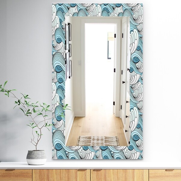 Shop Designart 'Great Wave Inspiration' Traditional Mirror - Vanity ...