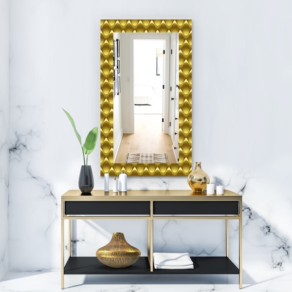 Designart 'Yellow Moods 20' Glam Wall Mirror - Vanity Mirror - Gold