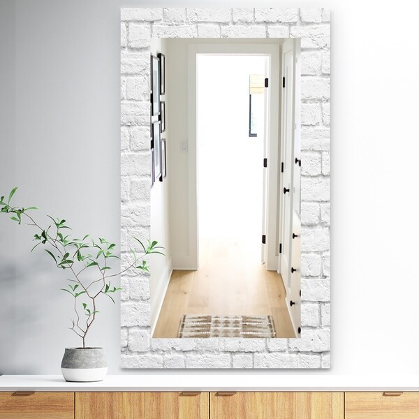 Designart 'Stone 3' Traditional Mirror - Vanity Mirror - Grey