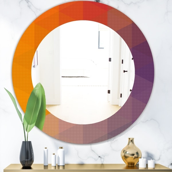 Designart 'Dotted Geometry' Modern Mirror - Oval or Round Wall Mirror