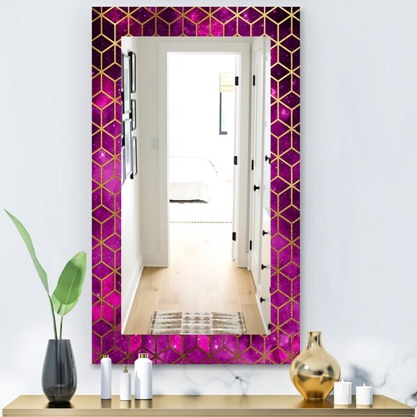 Designart 'Capital Gold Honeycomb 10' Modern Mirror - Vanity Mirror