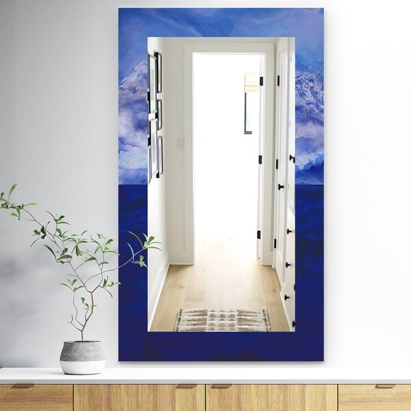 Designart 'Blue Vibe' Traditional Mirror - Vanity Mirror - Blue