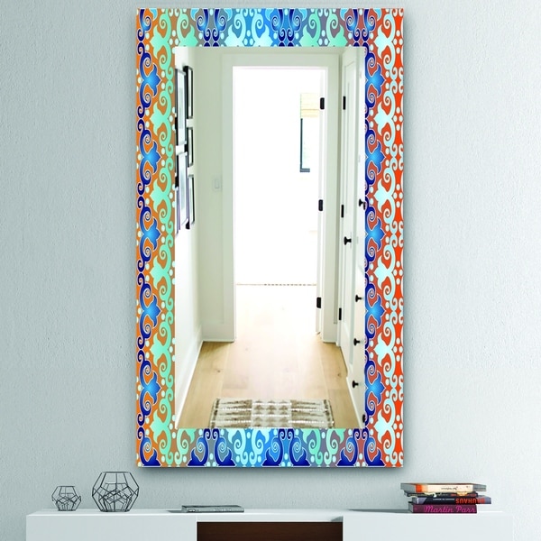Designart 'Underwater' Mid-Century Mirror - Wall Mirror - Blue