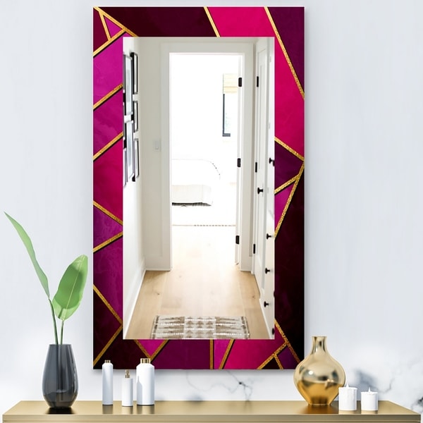 Designart 'Capital Gold Honeycomb 2' Modern Mirror - Vanity Mirror