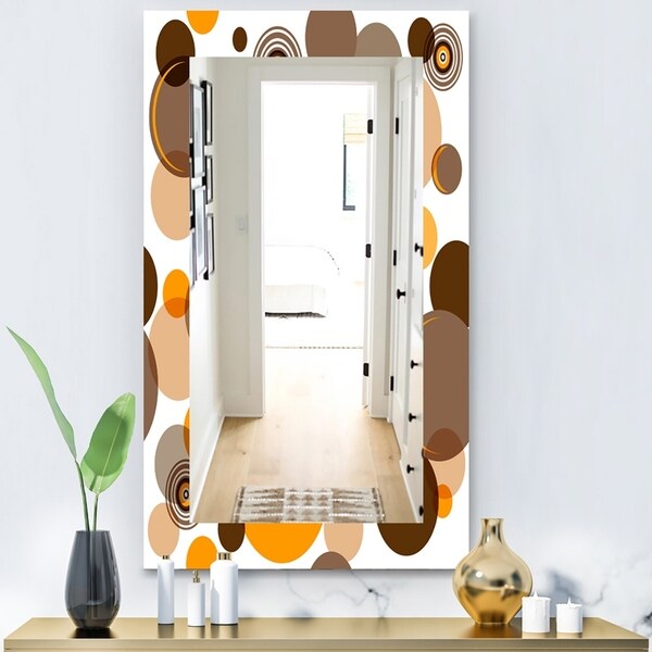 Designart 'Circular Dance 10' Bohemian & Eclectic Mirror - Modern Wall Mirror - Brown