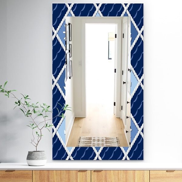 Designart 'Anchor and Sailboat On Blue Waves' Traditional Mirror - Vanity Mirror