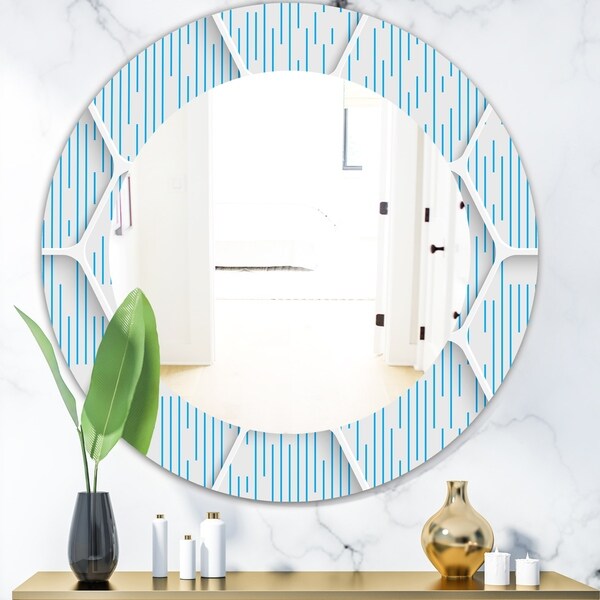 Designart 'Scandinavian 26' Mid-Century Mirror - Oval or Round Wall Mirror - White