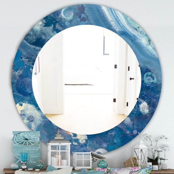 Shop Designart 'Water III' Traditional Mirror - Oval or Round Wall ...