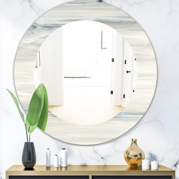 Designart 'Watercolor Colorfields I' Modern Mirror - Oval or Round Wall Mirror - Multi