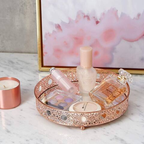 Silver Orchid Costello Medium Round Mirror Tray