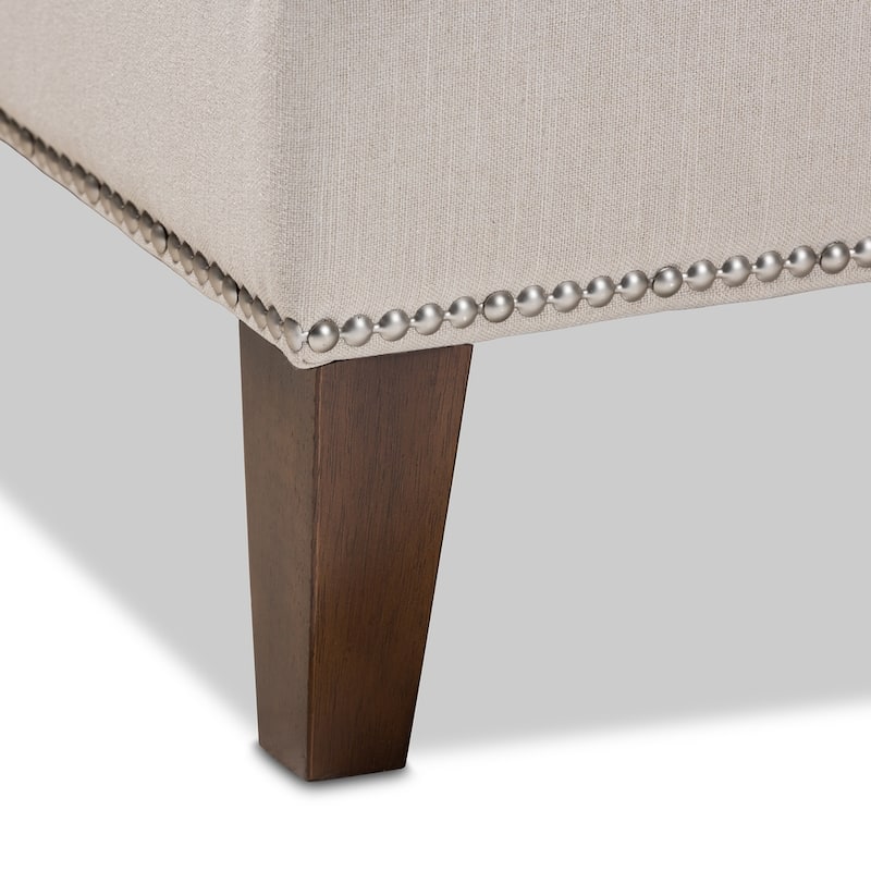 Baxton Studio Leonie Fabric Upholstered Wenge Brown Finished Wood Chaise Lounge