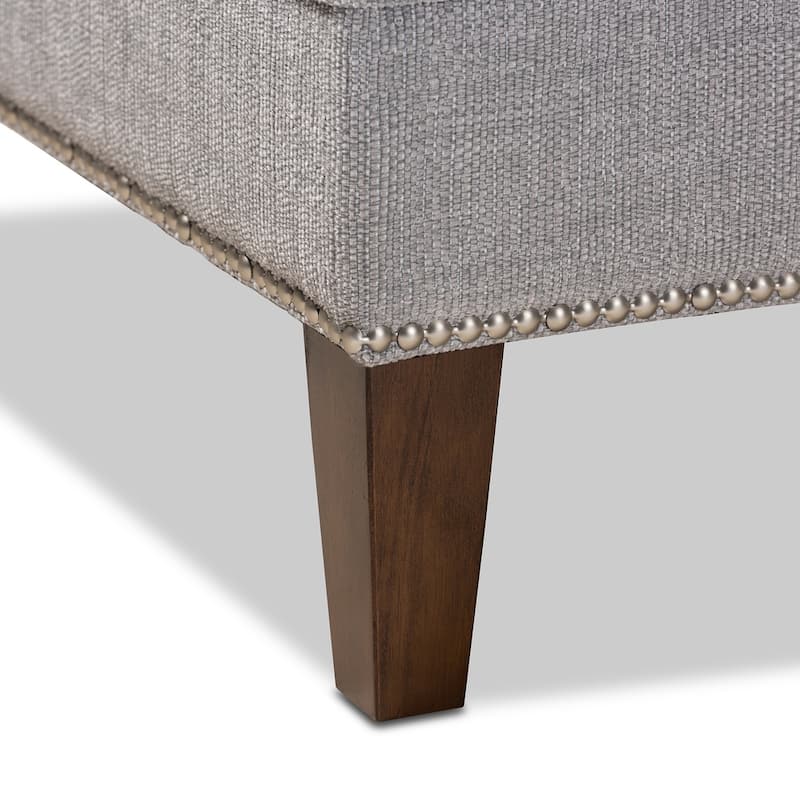 Baxton Studio Leonie Fabric Upholstered Wenge Brown Finished Wood Chaise Lounge